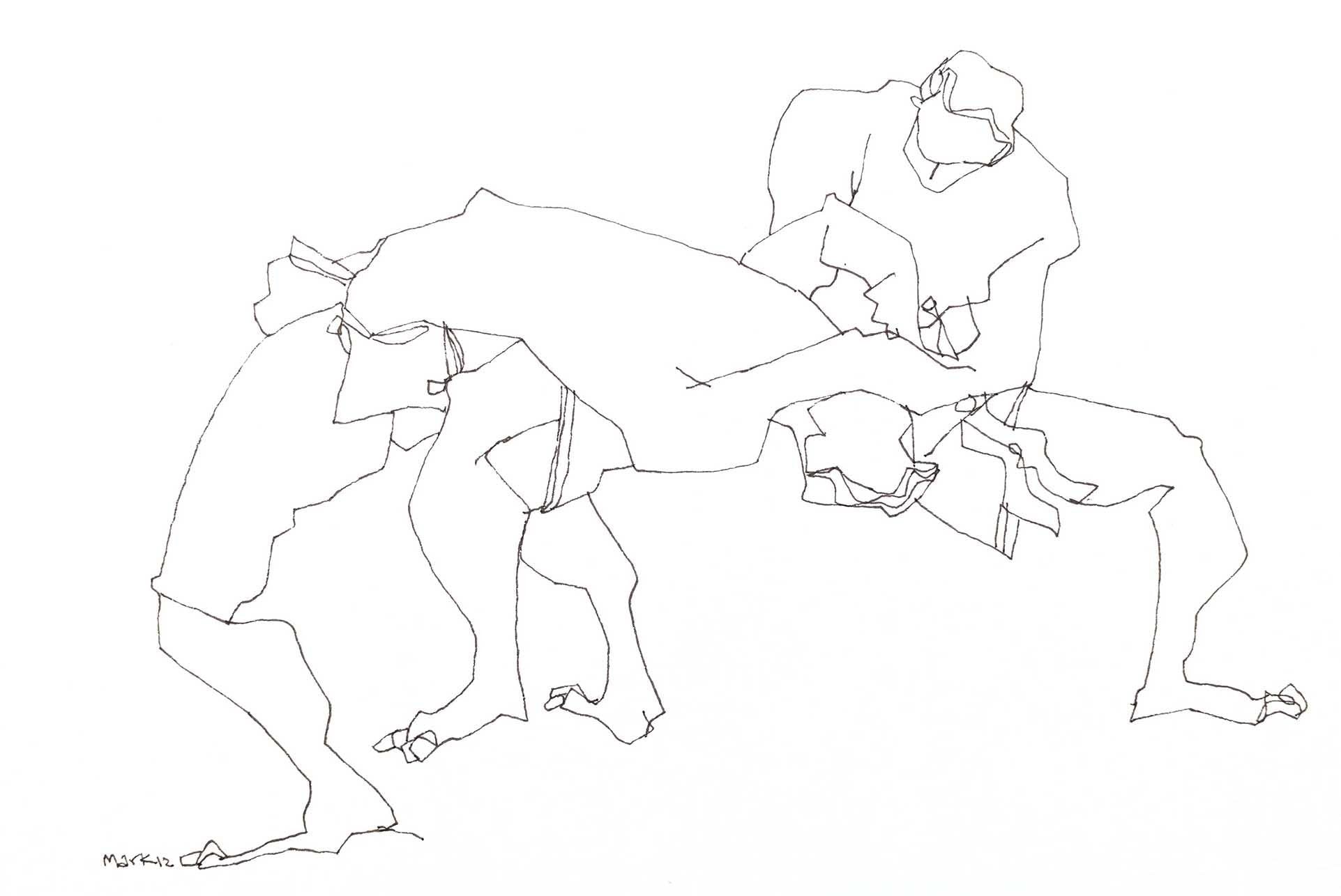 Performer 178|S. Mark Rathinaraj- Pen and Ink on Paper, , 5.5 x 8.5 inches