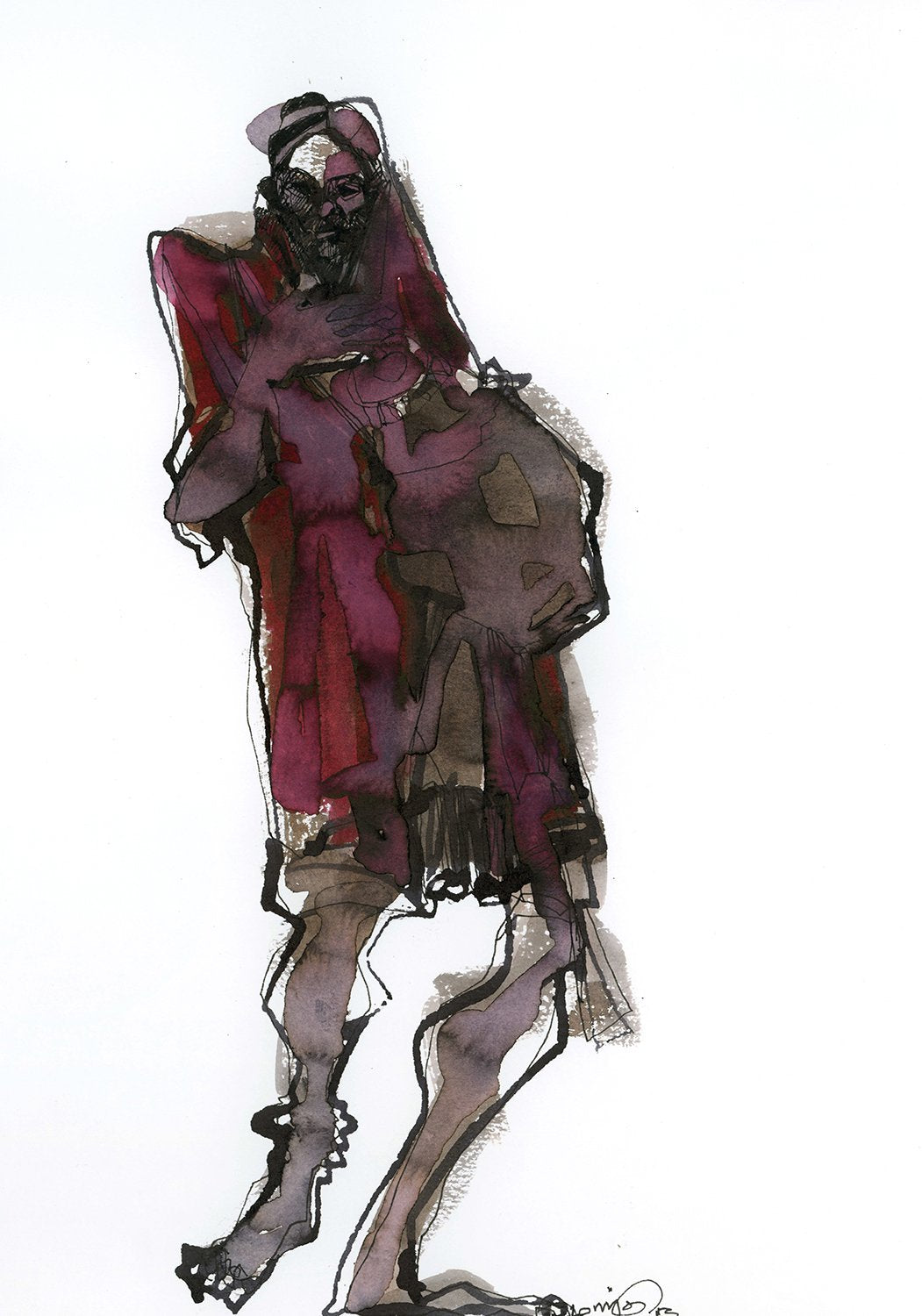 Untitled 103|S. Mark Rathinaraj- Pen and Ink on Paper, , 11.5 x 8.25 inches