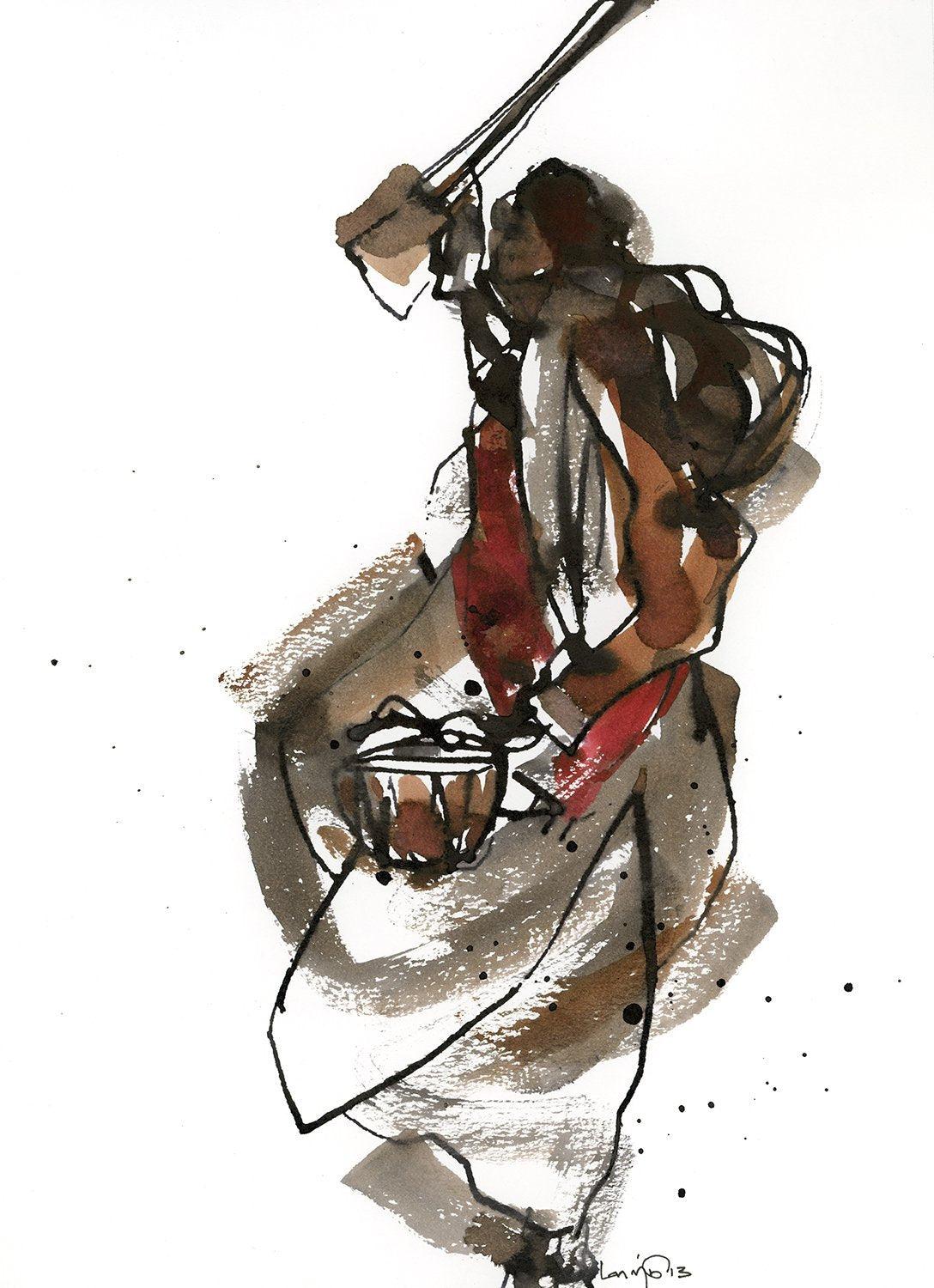 Untitled 104|S. Mark Rathinaraj- Pen and Ink on Paper, , 11.5 x 8.25 inches