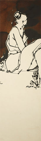 Performer 332|S. Mark Rathinaraj- Pen and Ink on Paper, , 27 x 8.5 inches