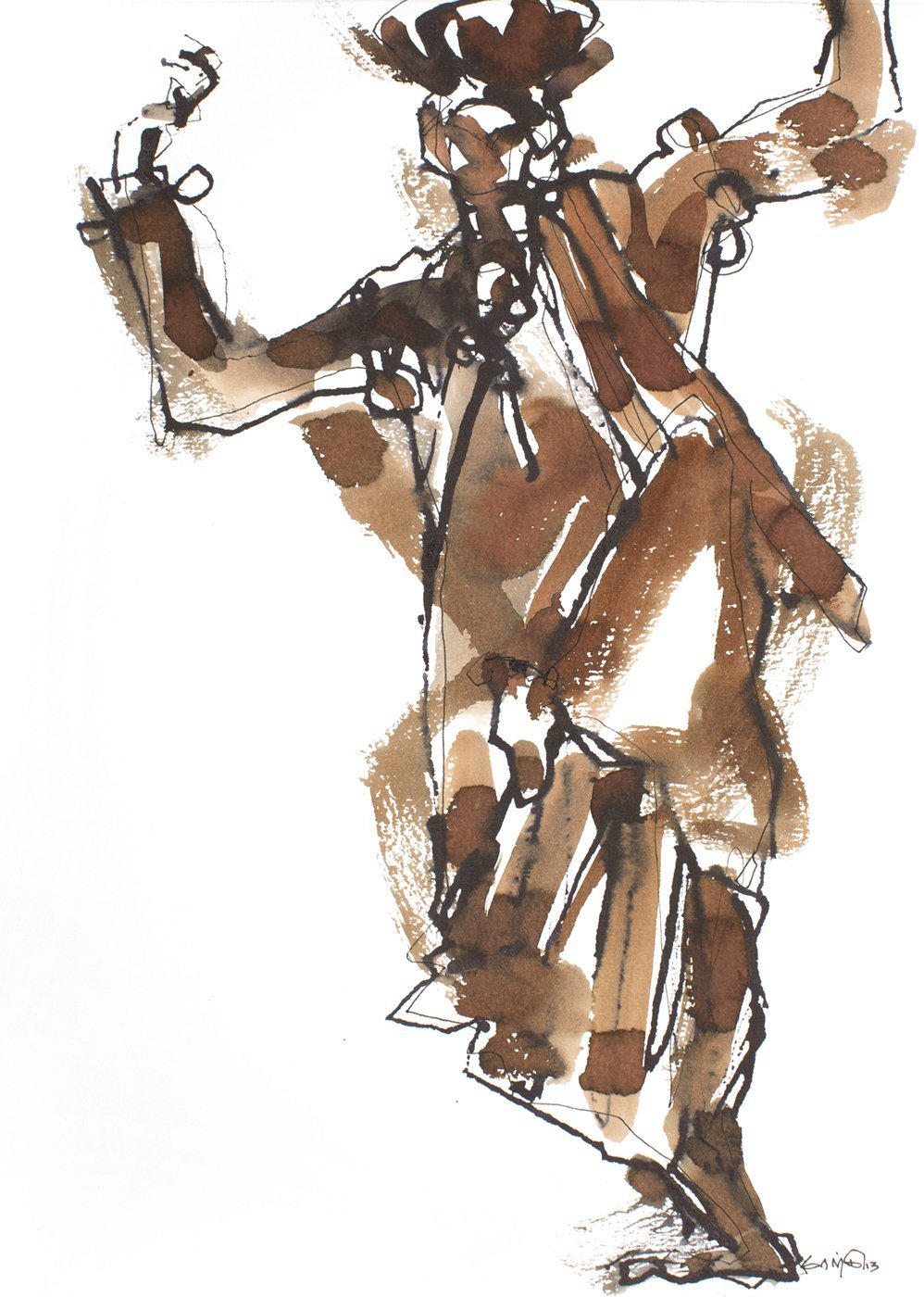 Untitled 105|S. Mark Rathinaraj- Pen and Ink on Paper, , 11.5 x 8.25 inches