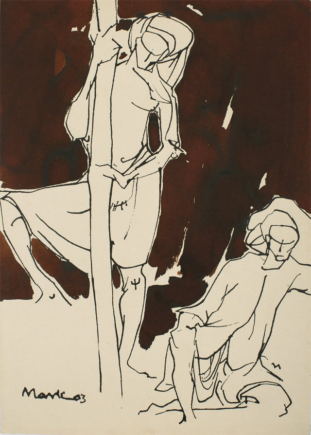 Untitled 130|S. Mark Rathinaraj- Pen and Ink on Paper, , 21 x 16 inches