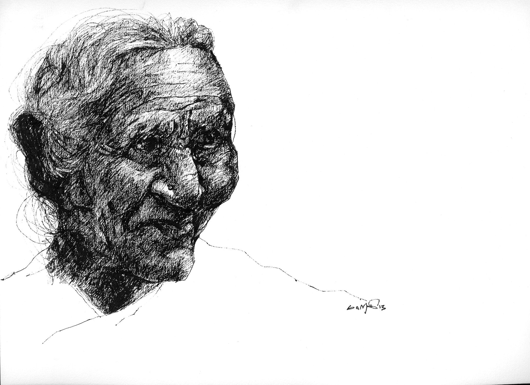 Untitled 106|S. Mark Rathinaraj- Pen and Ink on Paper, , 8.25 x 11.5 inches