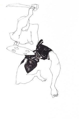 Performer 192|S. Mark Rathinaraj- Pen and Ink on Paper, , 8.5 x 5.5 inches