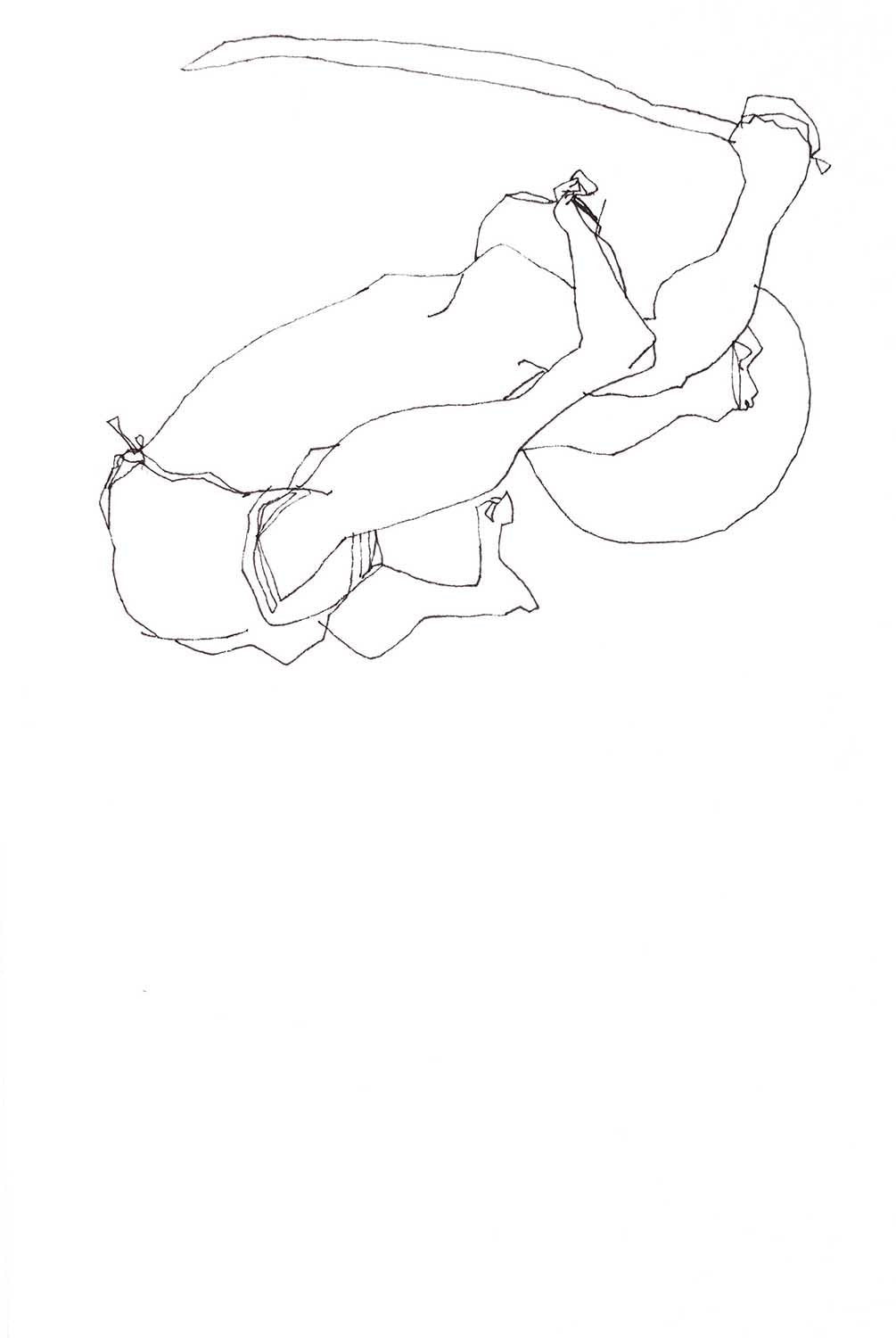 Performer 196|S. Mark Rathinaraj- Pen and Ink on Paper, , 8.5 x 5.5 inches