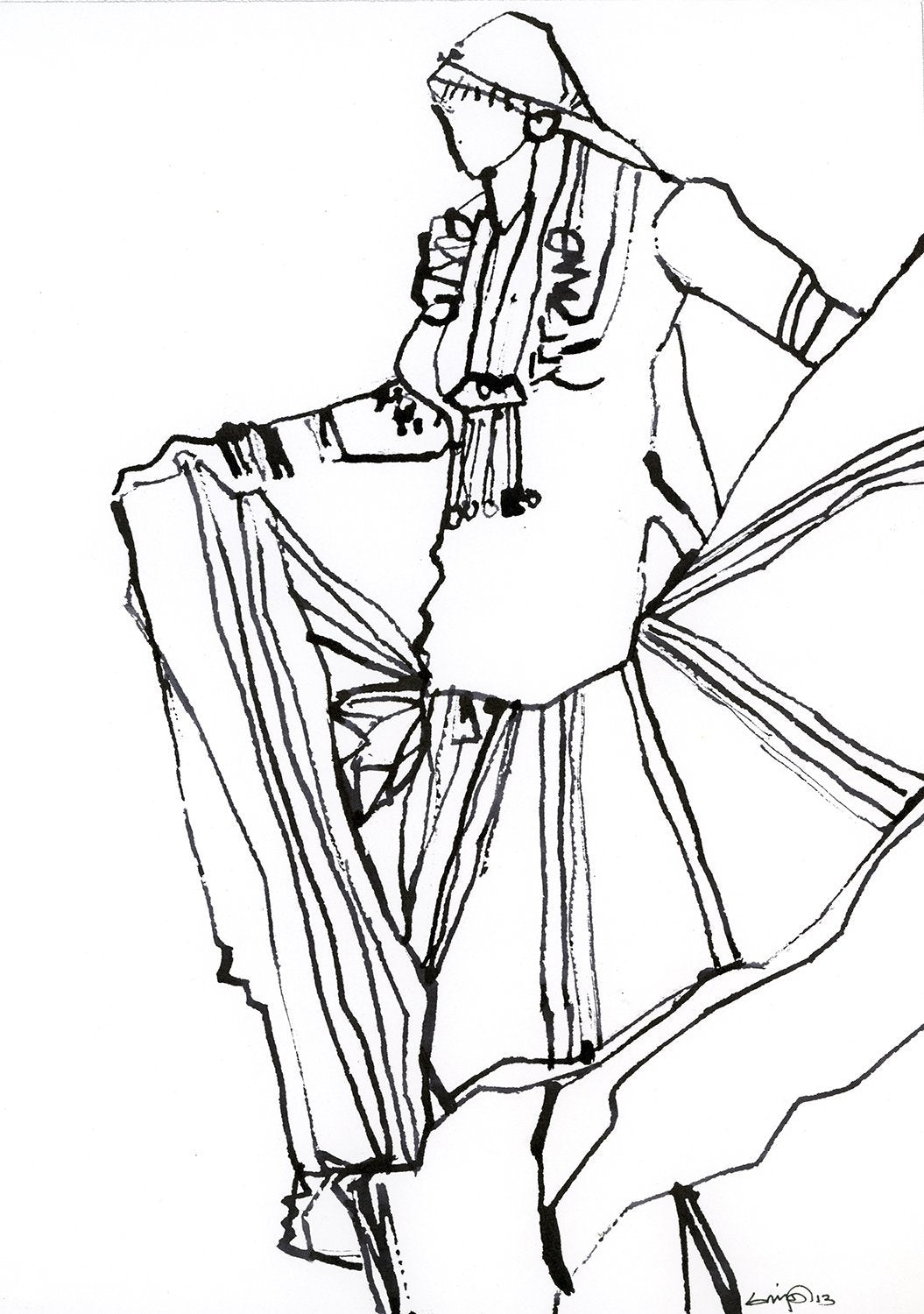 Untitled 110|S. Mark Rathinaraj- Pen and Ink on Paper, , 11.5 x 8.25 inches