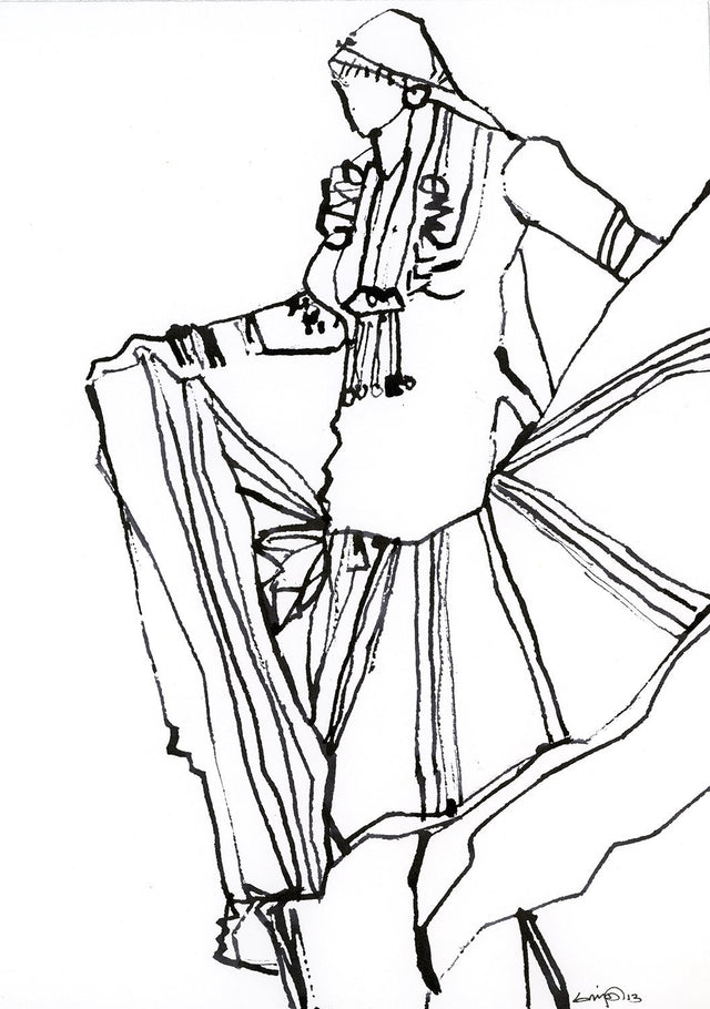Untitled 110|S. Mark Rathinaraj- Pen and Ink on Paper, , 11.5 x 8.25 inches