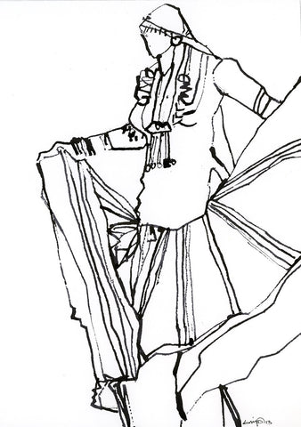 Untitled 110|S. Mark Rathinaraj- Pen and Ink on Paper, , 11.5 x 8.25 inches