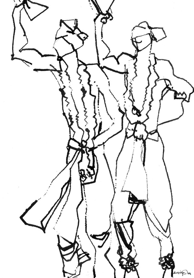 Untitled 111|S. Mark Rathinaraj- Pen and Ink on Paper, , 11.5 x 8.25 inches