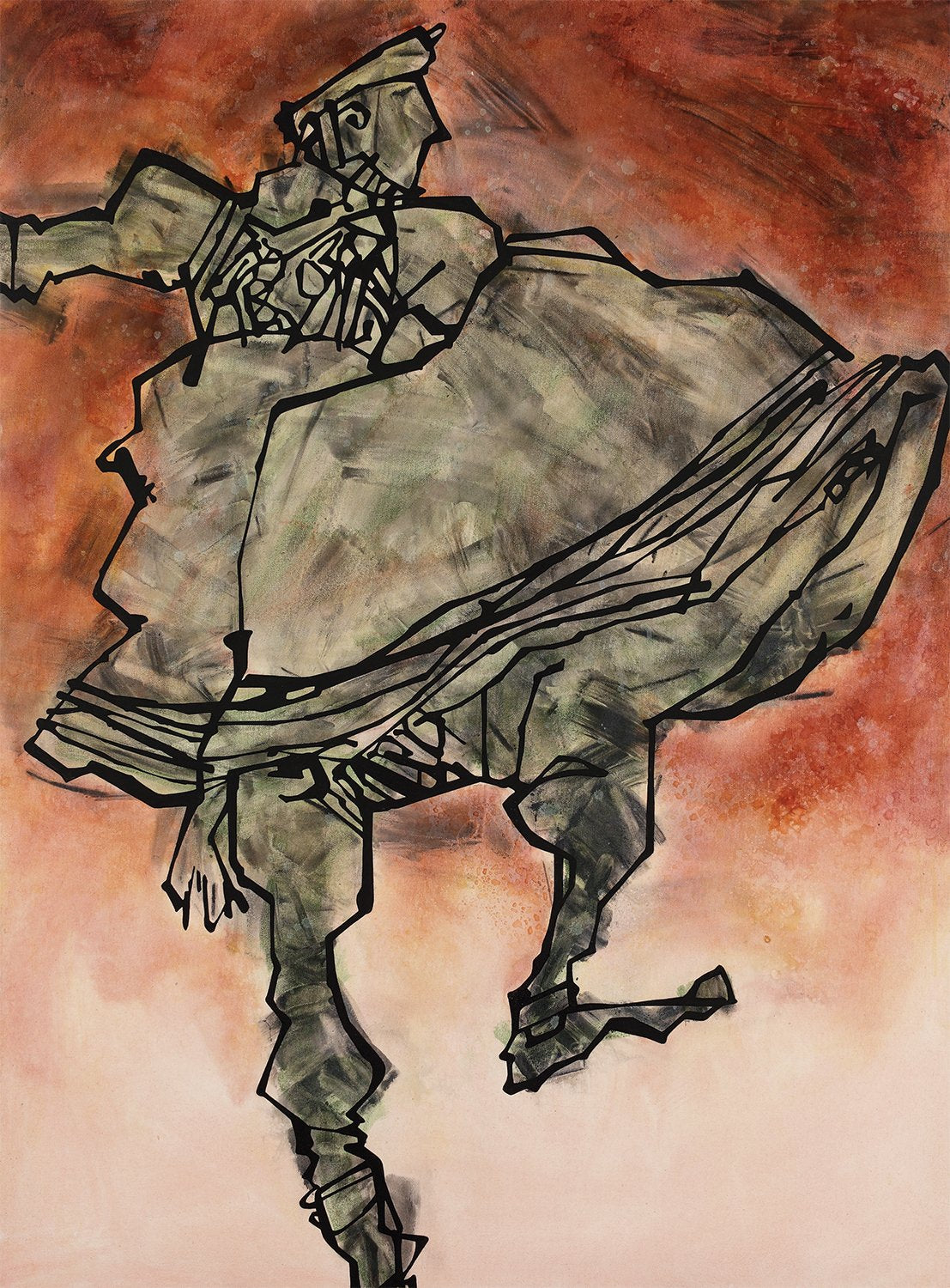 Performer 205|S. Mark Rathinaraj- Acrylic on Canvas, , 48 x 36 inches