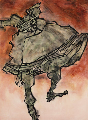 Performer 205|S. Mark Rathinaraj- Acrylic on Canvas, , 48 x 36 inches
