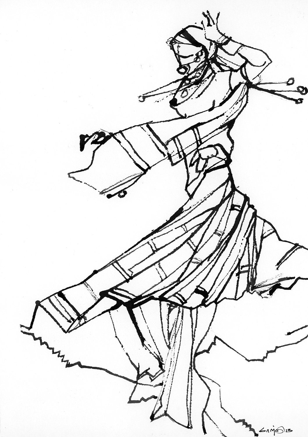 Untitled 112|S. Mark Rathinaraj- Pen and Ink on Paper, , 11.5 x 8.25 inches