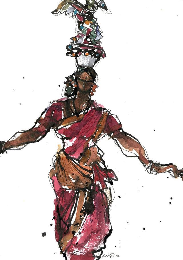 Untitled 113|S. Mark Rathinaraj- Pen and Ink on Paper, , 11.5 x 8.25 inches