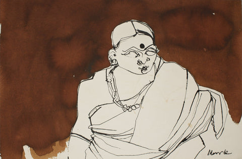 Performer 335|S. Mark Rathinaraj- Pen and Ink on Paper, , 14.5 x 21.5 inches