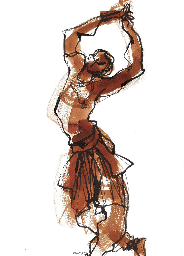 Untitled 114|S. Mark Rathinaraj- Pen and Ink on Paper, , 11.5 x 8.25 inches