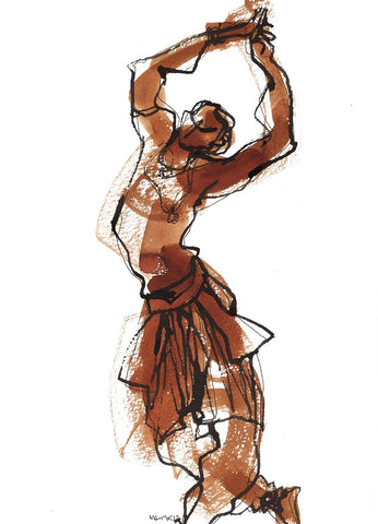 Untitled 114|S. Mark Rathinaraj- Pen and Ink on Paper, , 11.5 x 8.25 inches