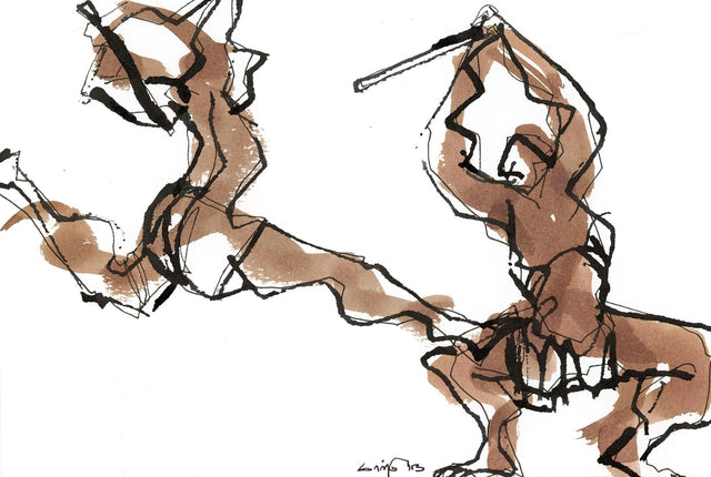 Performer 217|S. Mark Rathinaraj- Pen and Ink on Paper, , 8.5 x 5.5 inches
