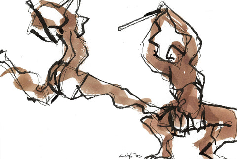 Performer 217|S. Mark Rathinaraj- Pen and Ink on Paper, , 8.5 x 5.5 inches