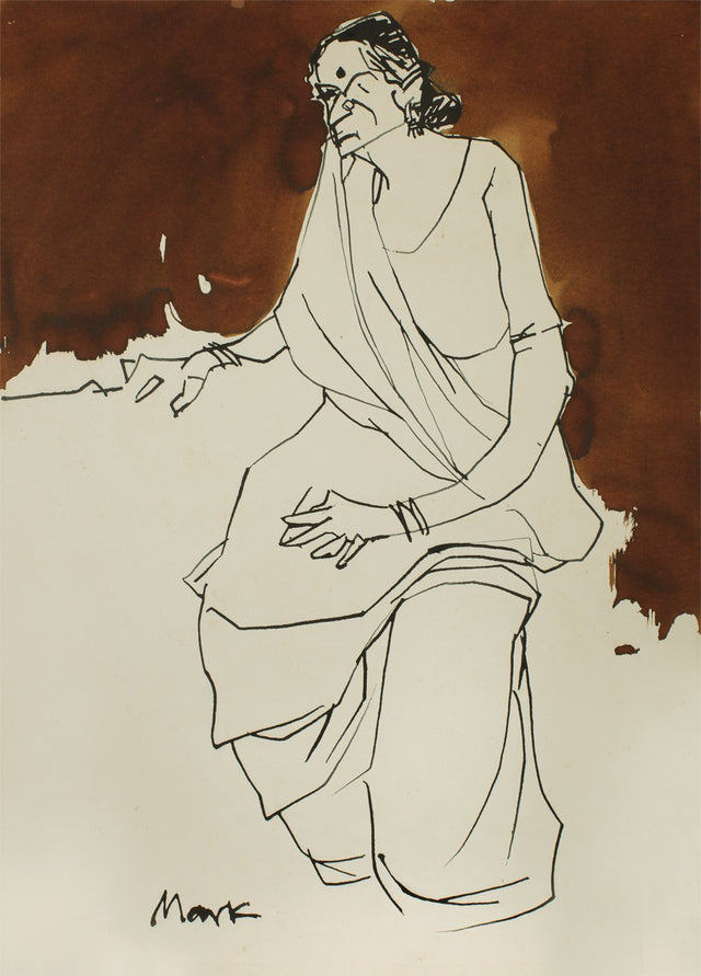 Studio V|S. Mark Rathinaraj- Pen and Ink on Paper, , 21 x 15 inches