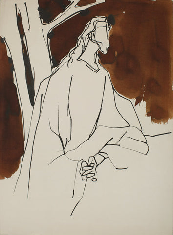 Jesus III|S. Mark Rathinaraj- Pen and Ink on Paper, , 21 x 15 inches