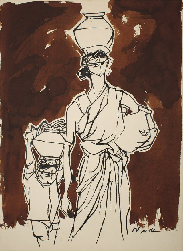 Return to home I|S. Mark Rathinaraj- Pen and Ink on Paper, , 21 x 15 inches