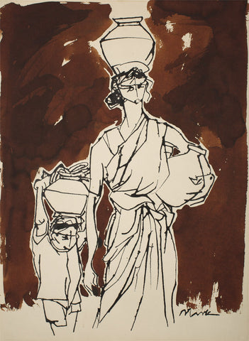 Return to home I|S. Mark Rathinaraj- Pen and Ink on Paper, , 21 x 15 inches