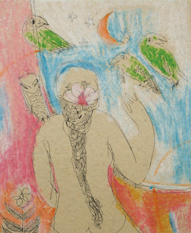 Beside of my dream 59|A. Vasudevan- Pen and ink on board, 2013, 7 x 5 inches