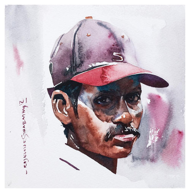 Portrait Series 62|R. Rajkumar Sthabathy- Water Color on Paper, 2012, 7 x 7 inches