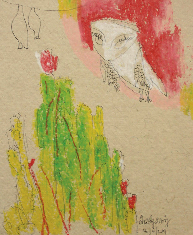 Beside of my dream 63|A. Vasudevan- Pen and ink on board, 2013, 7 x 5 inches