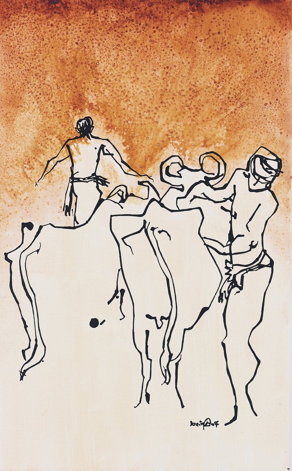 Village 2|S. Mark Rathinaraj- Acrylic on Canvas, , 48 x 30  inches