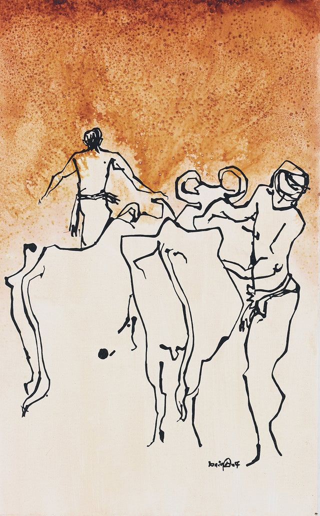 Village 2|S. Mark Rathinaraj- Acrylic on Canvas, , 48 x 30 inches