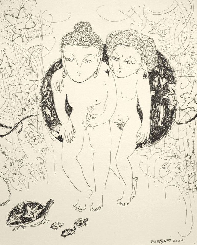 Beside of my dream 64|A. Vasudevan- Pen and ink on board, 2013, 9 x 7.5 inches