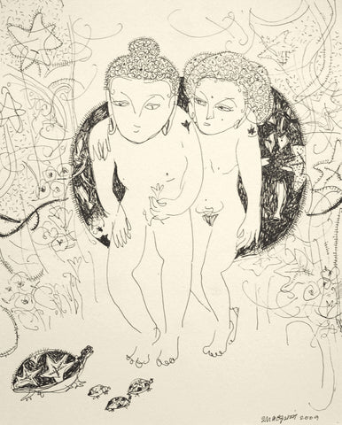 Beside of my dream 64|A. Vasudevan- Pen and ink on board, 2013, 9 x 7.5 inches
