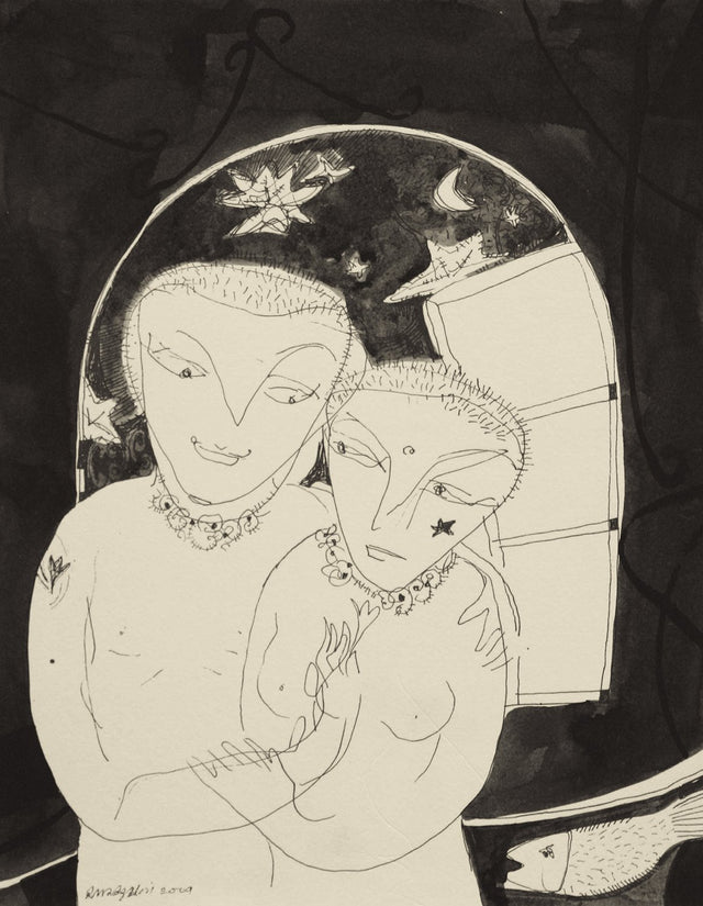 Beside of my dream 68|A. Vasudevan- Pen and ink on board, 2013, 9 x 7.5 inches