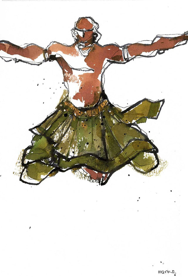 Performer 250|S. Mark Rathinaraj- Pen and Ink on Paper, , 8.5 x 5.5 inches