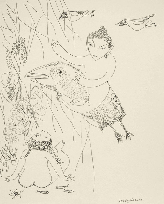 Beside of my dream 72|A. Vasudevan- Pen and ink on board, 2013, 9 x 7.5 inches