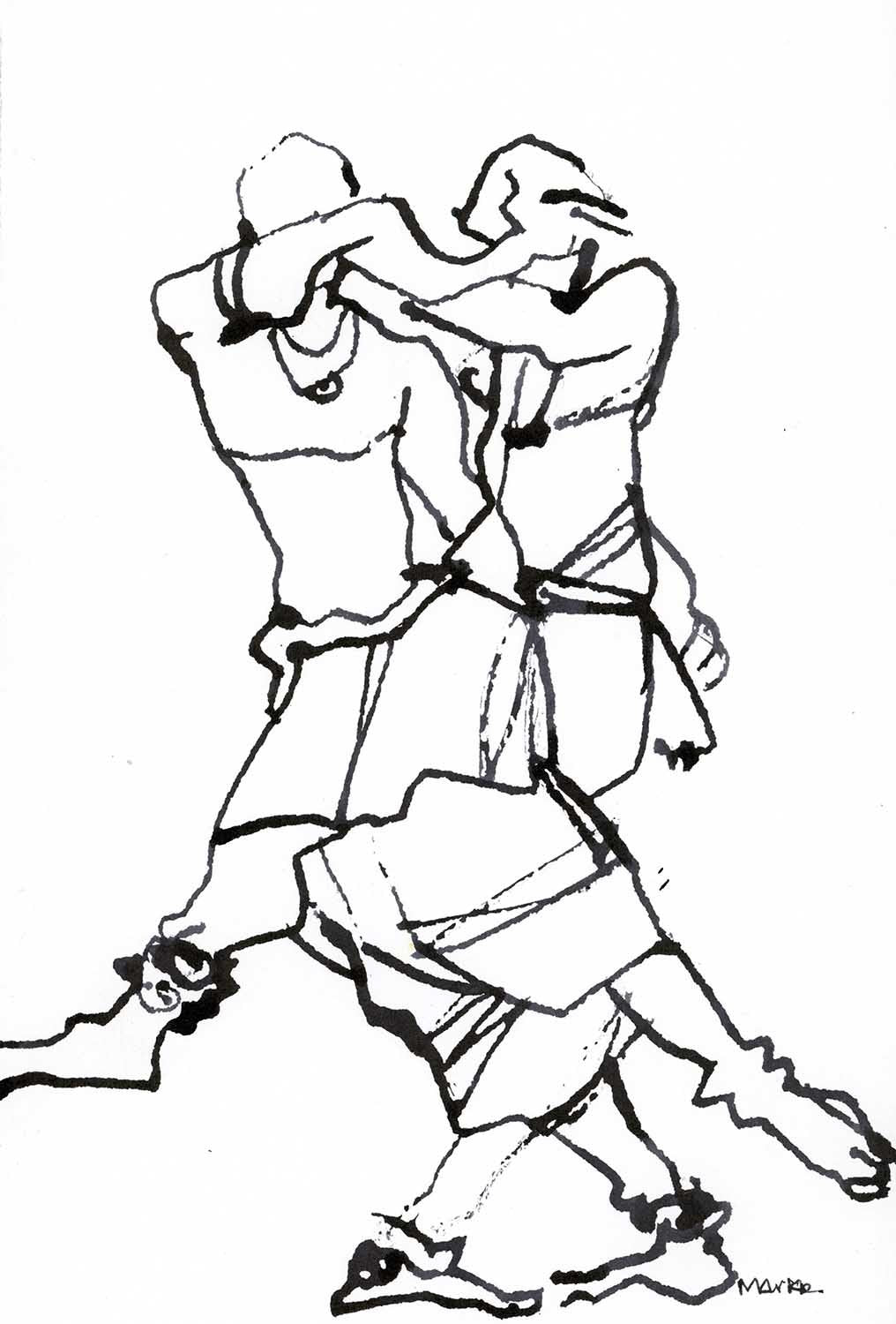 Performer 254|S. Mark Rathinaraj- Pen and Ink on Paper, , 8.5 x 5.5 inches