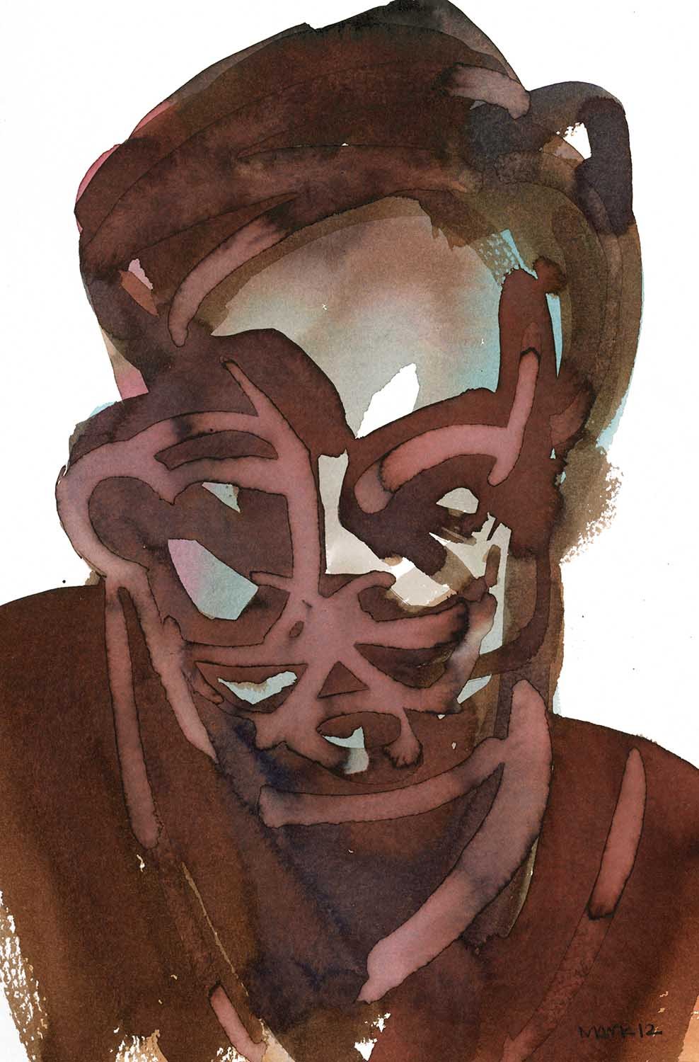 Performer 258|S. Mark Rathinaraj- Pen and Ink on Paper, , 8.5 x 5.5 inches