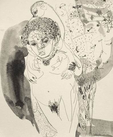 Beside of my dream 75|A. Vasudevan- Pen and ink on board, 2013, 9 x 7.5 inches