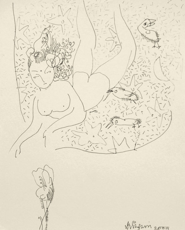 Beside of my dream 76|A. Vasudevan- Pen and ink on board, 2013, 9 x 7.5 inches