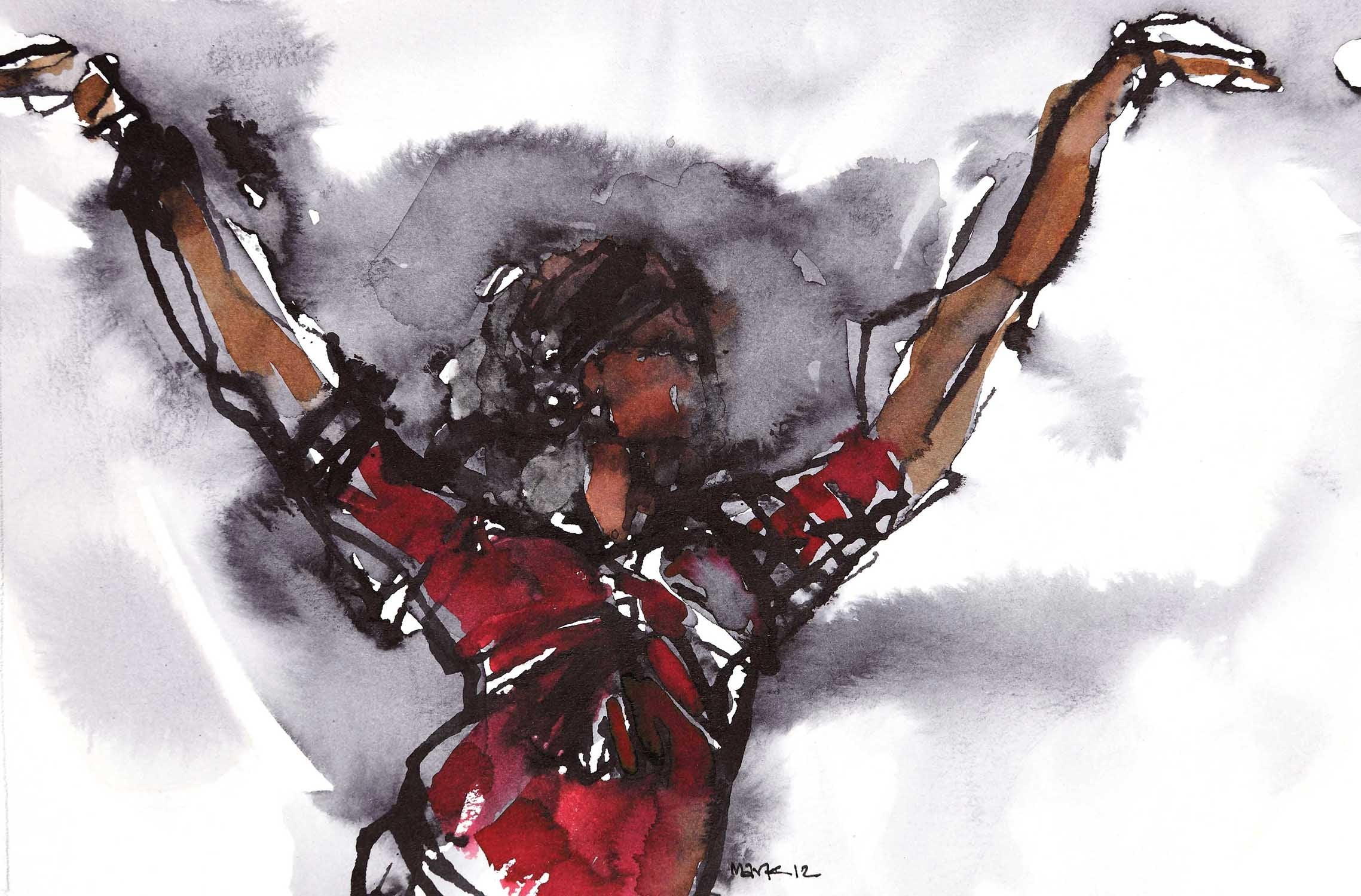 Performer 270|S. Mark Rathinaraj- Pen and Ink on Paper, , 5.5 x 8.5 inches