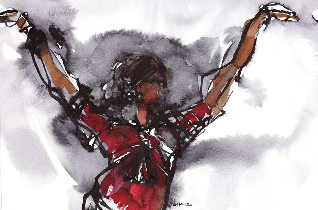 Performer 270|S. Mark Rathinaraj- Pen and Ink on Paper, , 5.5 x 8.5 inches