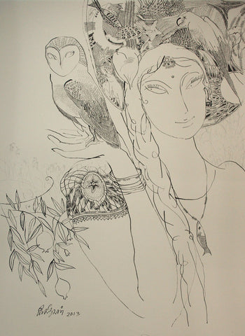 Beside of my dream 83|A. Vasudevan- Pen and Ink on Board, 2013, 30 x 22 inches