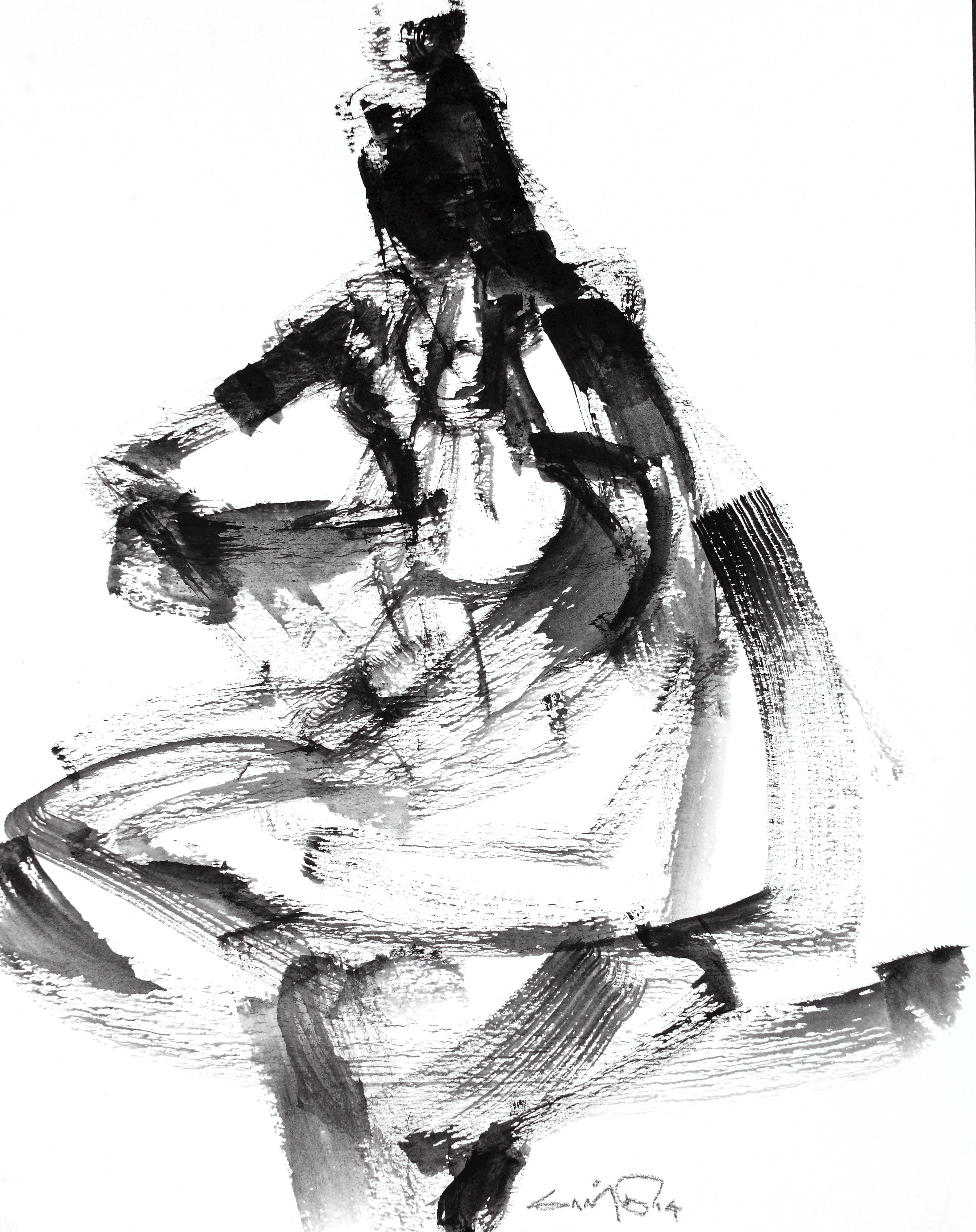 Performer 110|S. Mark Rathinaraj- Black Carbon on Board, , 12 x 9 inches