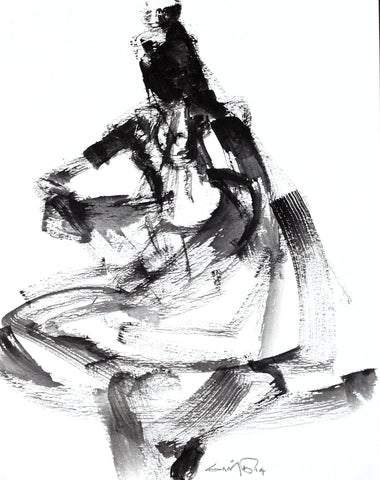 Performer 110|S. Mark Rathinaraj- Black Carbon on Board, , 12 x 9 inches