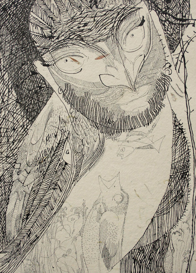 Beside of my dream 90|A. Vasudevan- Pen and Ink on Board, 2013, 14.5 x 10.5 inches