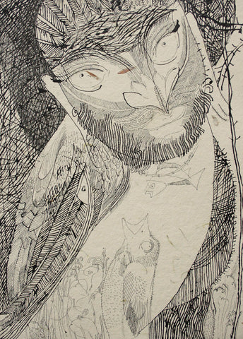Beside of my dream 90|A. Vasudevan- Pen and Ink on Board, 2013, 14.5 x 10.5 inches
