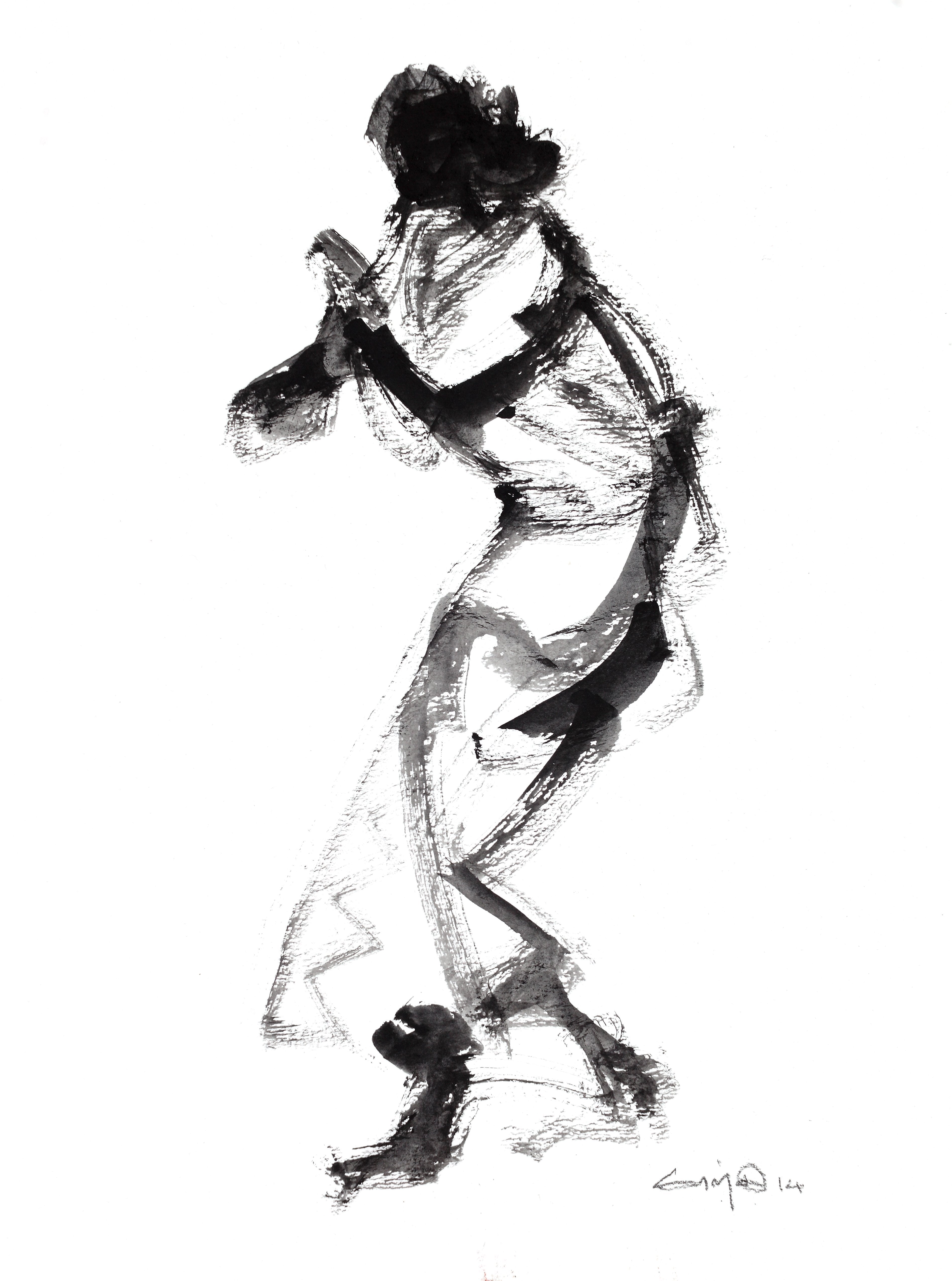 Performer 111|S. Mark Rathinaraj- Black Carbon on Board, 12 x 9 inches