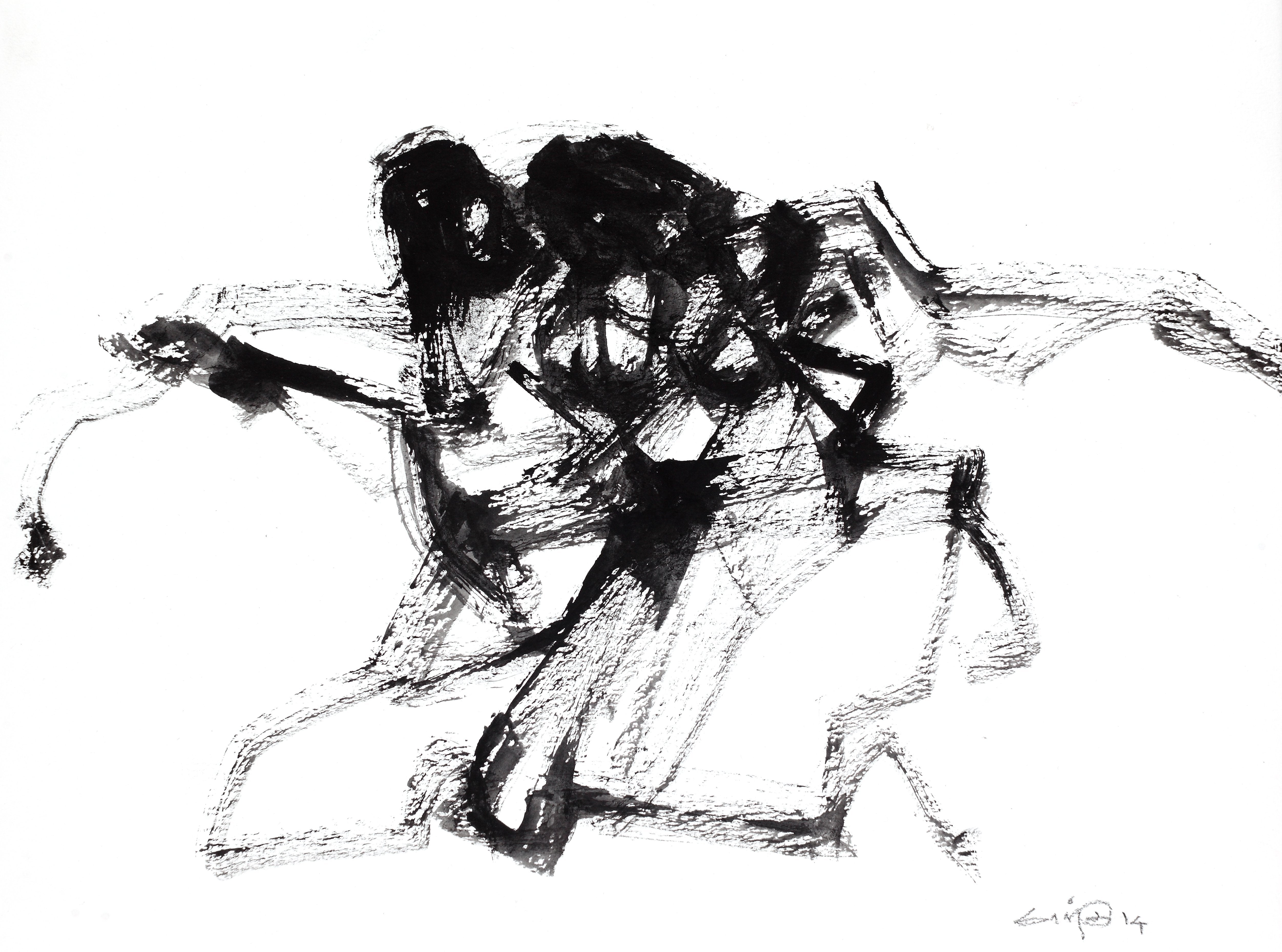 Performer 112|S. Mark Rathinaraj- Black Carbon on Board, , 9 x 12 inches