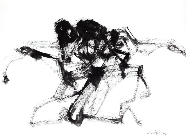 Performer 112|S. Mark Rathinaraj- Black Carbon on Board, , 9 x 12 inches